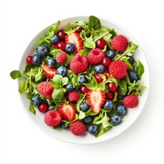 Obraz premium A refreshing mixed berry salad with raspberries, blueberries, and strawberries