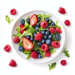 Obraz premium A refreshing mixed berry salad with raspberries, blueberries, and strawberries