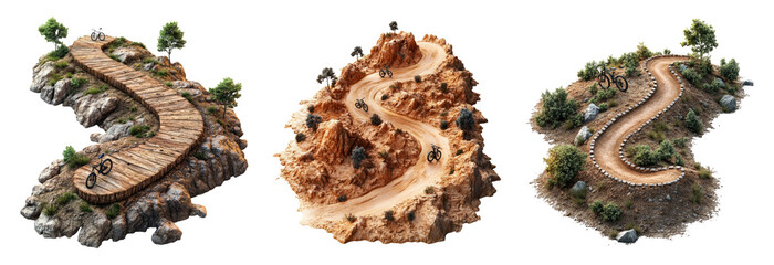 Obraz premium Scenic Cycling Paths with Natural Surroundings Isolated Images