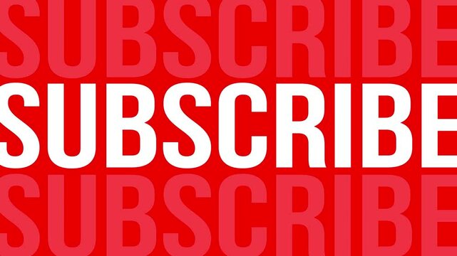 Subscribe Flickering Text Motion on Red Background