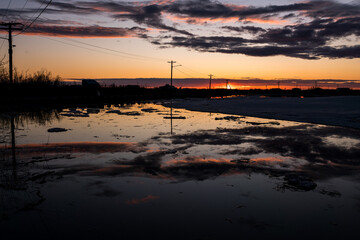 Sunset Reflected on River in Western Alaska