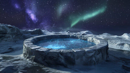 Naklejka premium winter tundra cold polar lake