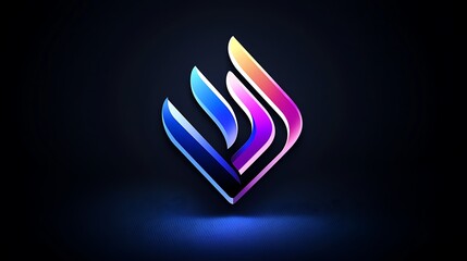 Abstract Colorful Logo Design with Vibrant Gradient and Neon Glow