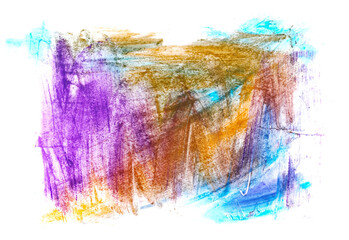 Colorful watercolor smeared, brush stroke, isolated on white	