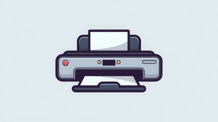 An isolated illustration of a blue and grey printer