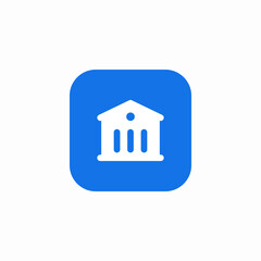 vintage bank building icon sign vector