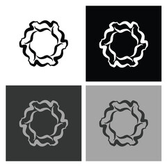Modern Black and White Radial Icon. Unique and Elegant Design for Digital Media, Branding, and Professional Logo Concepts