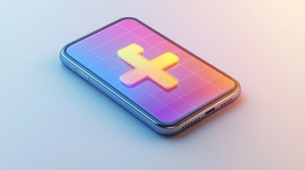 Obraz premium Modern Smartphone with Colorful Media Design