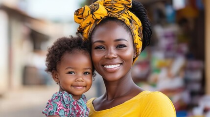 Joyful shopping experience between mother and daughter at local grocery store
