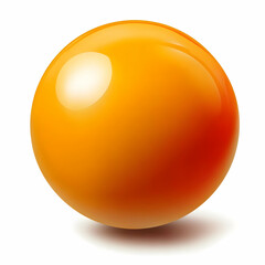 Orange sphere, isolated, studio lighting, white background, game element