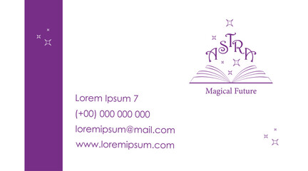 Business card template with logo, copy space and contact details. Vector illustration for print, card, background.