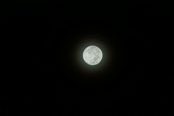 Beautiful bright full moon in December