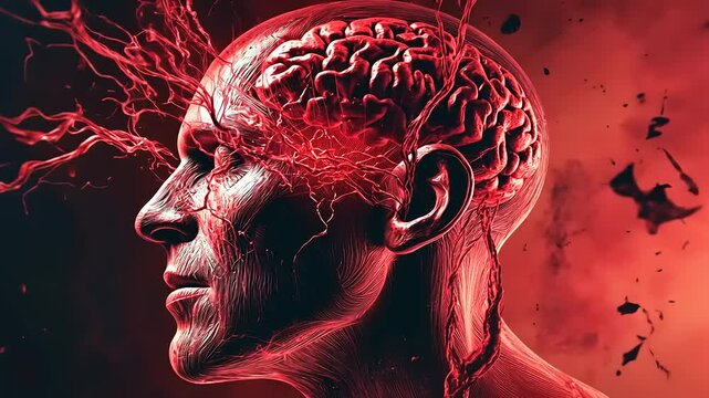 Crimson Brain Exploding: A Surreal Anatomy of Mental Agony