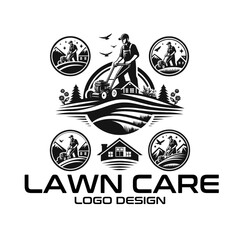 Lawn Care Vector Logo Design