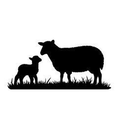 Obraz premium MInimal Sheep Silhouette