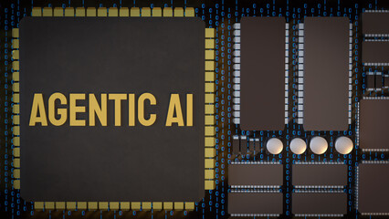 The Agentic ai for technology or it concept 3d Rendering.