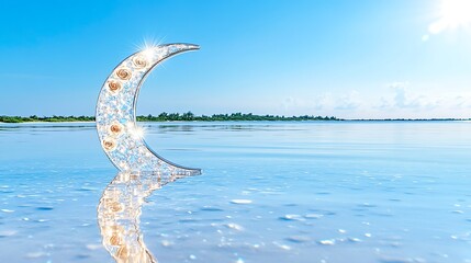 Fototapeta premium Aerial moon reflection