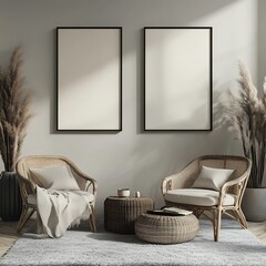 Vertical ISO A0 Frame Mockup with Reflective Glass