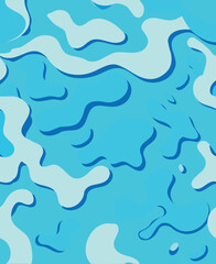 Obraz premium Abstract Blue Pattern Illustration - Dynamic Fluid Shapes and Waves