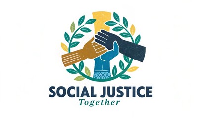 Fototapeta premium Social Justice Together Circular Composition, Diverse Hands, Unity Concept, Equality, Diversity Diversity, Inclusion