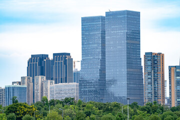 skyscrapers in financial district as cityscape in Chengdu