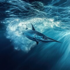 Fototapeta premium Here's a 10-word or less description of the image: Blue