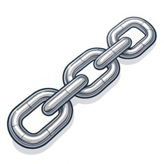 Obraz premium Three-Link Chain Sketch Style, Metal, Connection Concept, link chain, connection