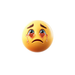 Fototapeta premium 3D Render of Sad Emoji Crying Heart Shaped Tears