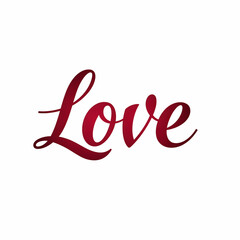 LOVE written in red letters