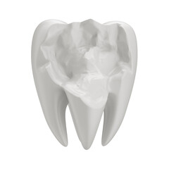 3D Asset Broken White Tooth with Isolated Background