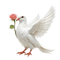 white dove isolated on white,White Dove Isolated on White - Symbol of Peace, Purity, and Freedom