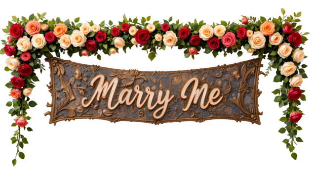 Marry Me - Happy Valentine's Day Text Special Design for Romantic Proposals and Love Celebrations