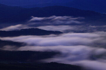 岩手県遠野市　夜明けの風景