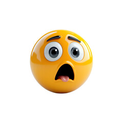 3D Render of a Shocked and Scared Emoji