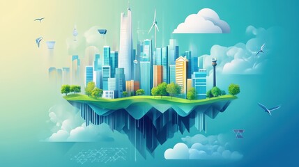 Fototapeta premium Carbon trading mechanisms to support carbon neutrality and emissions reduction.