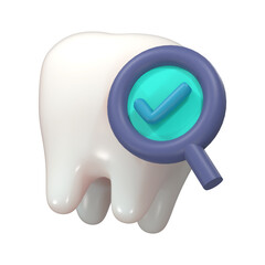 3d illustration of  teeth and checkmark