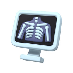 3d illustration of  rip scan in monitor