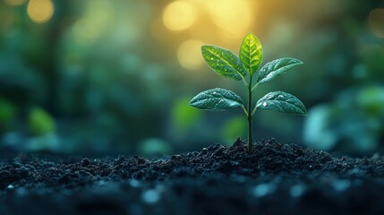 Seedling Growth in Sunlight Nurturing Nature and Life