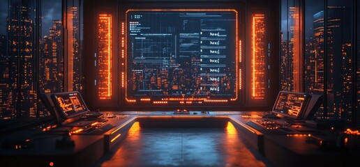 Woman Using Smartphone with Virtual Checkmarks and Digital Documents in Futuristic Office Environment