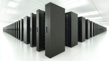 Obraz premium Web hosting with enhanced security features., isolated white background 