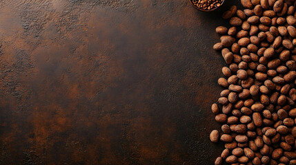 Obraz premium Pile of Delicious Roasted Cocoa Beans Ready for Chocolate Production