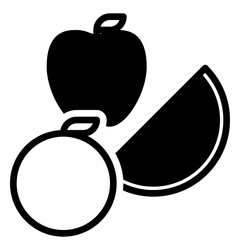 Fruit icon, glyph icon style
