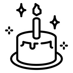 Fototapeta premium Cake icon, line icon style