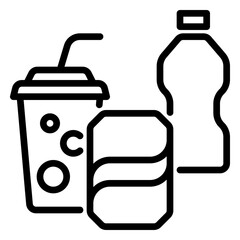 soft drink icon, line icon style