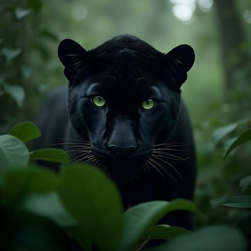 ungle Panther with Glossy Black Fur