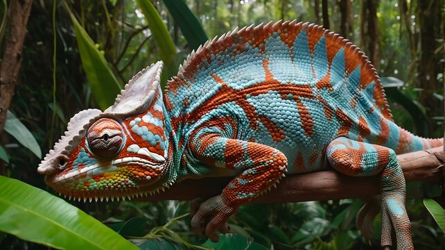 Panther Chameleon on Branch