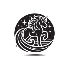 Black Color Pony silhouette design Vector Illustration, Solid White Background (4).eps