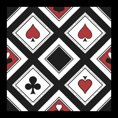 Modern Geometric Card Suit Pattern Design Perfect for Wall Art, Branding, and Decor. Artistic Card Suit-Inspired Pattern for Sophisticated Graphic and Home Decoration Design.
