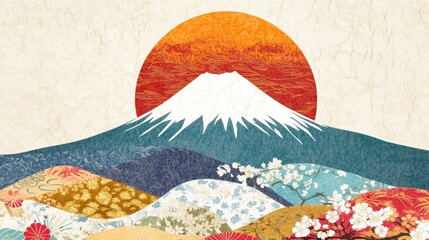Mount Fuji Sunrise: A Serene Japanese-Style Landscape