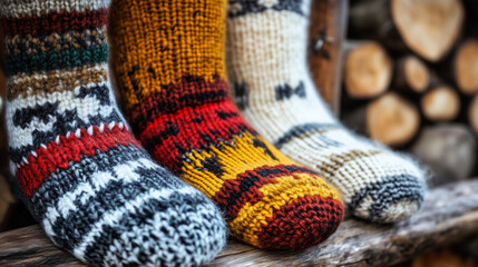 Modern Knitted Socks with Stylish Designs